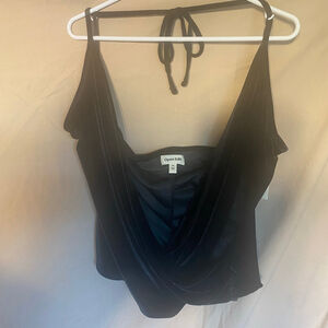 Open Edit Velvet Draped Halter Too‎ Size XL